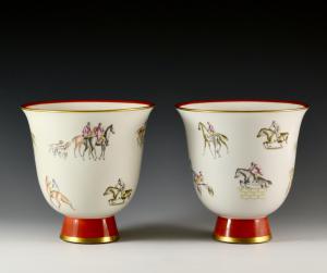 Par de taças Sport - Hipismo - Gio Ponti, Società Ceramica Richard-Ginori, 1937